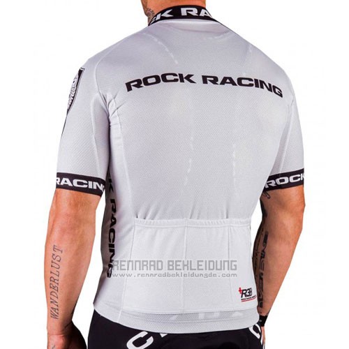 2016 Fahrradbekleidung Rock Racing Silber Trikot Kurzarm und Tragerhose
